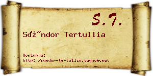 Sándor Tertullia névjegykártya